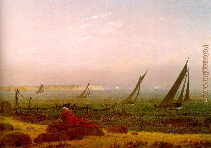 Woman on the Beach of Rugen painting - Caspar David Friedrich Woman on the Beach of Rugen art painting